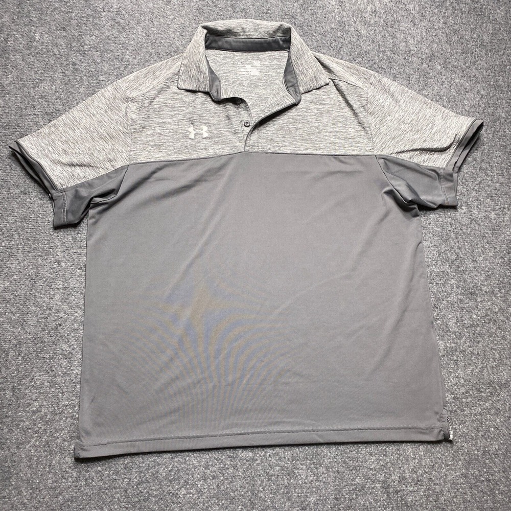 Under Armour Men's Gray Two-Tone Polo